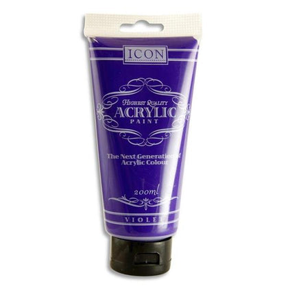 Violet Acrylic Paint 200ml by Icon Art