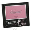 Celebrations Glass Photo Frame In Black With The Word "DRAMA QUEEN" In Mirror Effect