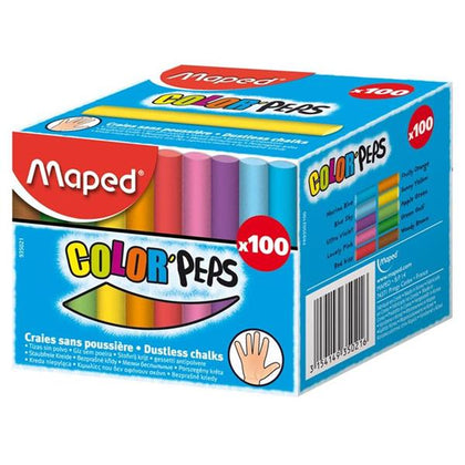 Box of 100 Color'peps Coloured Chalk by Maped
