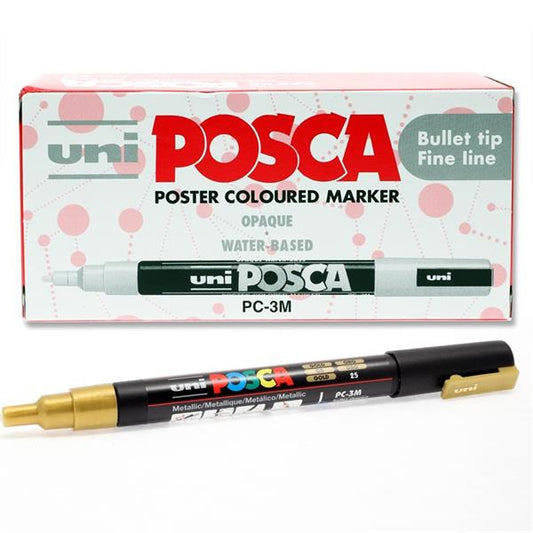 Gold Uni Posca Pc-3M Fine Bullet Tip Permanent Marker Pen