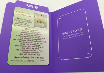 Remembering You With Love...Grave Card (Sentimental Keepsake Wallet / Purse Card)