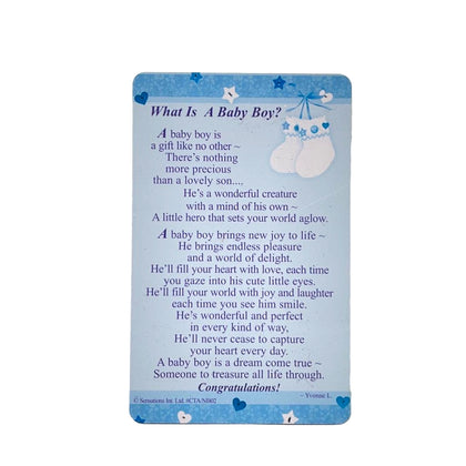 Sentimental Wallet / Purse Card What is a Baby Boy? New Baby Christening