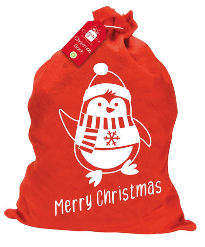 Basic Printed Red Christmas Sack