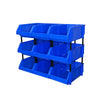Stackable Blue Storage Pick Bin with Riser Stands 400x245x154mm
