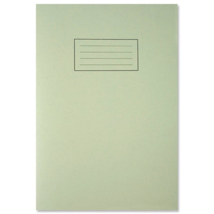 Silvine A4 Green Exercise Book - Lined with Margin