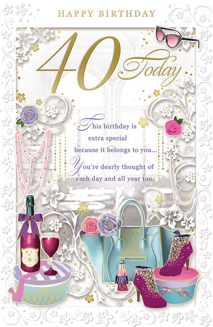 40 Today Open Female Birthday Opacity Card