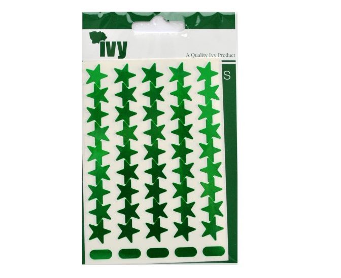 Green Metallic Sticker Stars