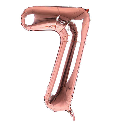 Giant Foil Rose Gold 7 Number Balloon
