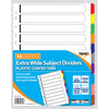 A4 10 Part Extra Wide Subject Dividers Plastic cotated Tab
