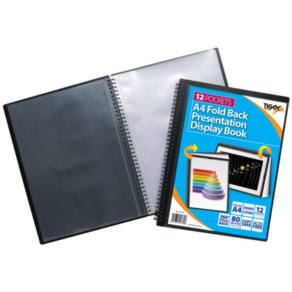 A4 12 Pocket Foldback Presentation Display Book