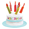 Blue Birthday Cake Hat with Candles