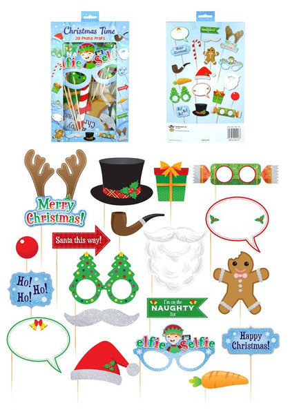 Pack of 20 Pieces Christmas Photo Props