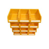 Stackable Yellow Storage Picking Bin with 4 Riser Stands and Label