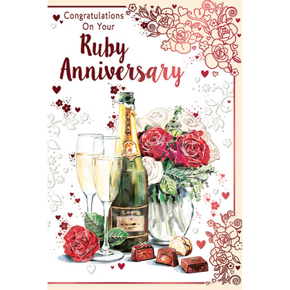 Congratulations On Your Ruby Anniversary Celebrity Style Greeting Card