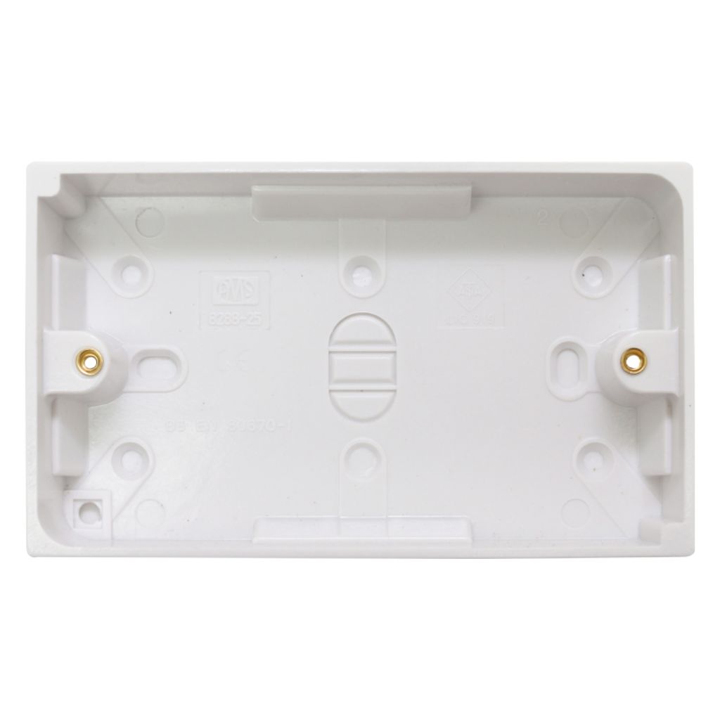 2 Gang White Pattress Box by Pifco