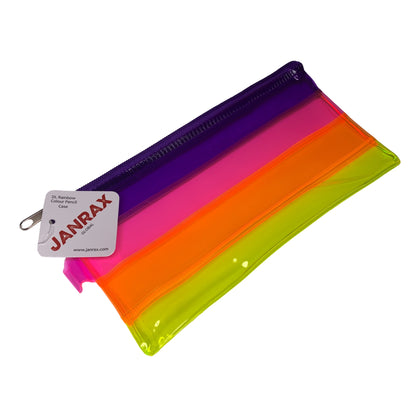 Pack of 12 DL Rainbow Coloured Rainbow Pencil Cases