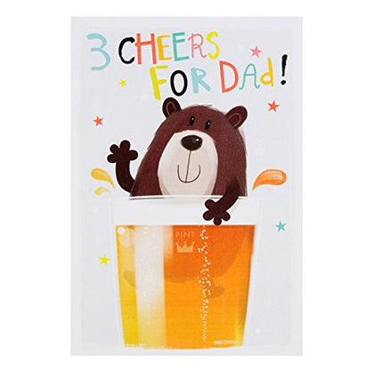 Hallmark Dad Father's Day Card '3 Cheers' - Medium