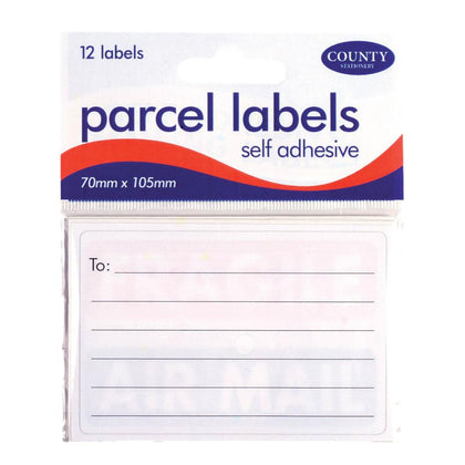 12 Parcel Labels Self Adhesive