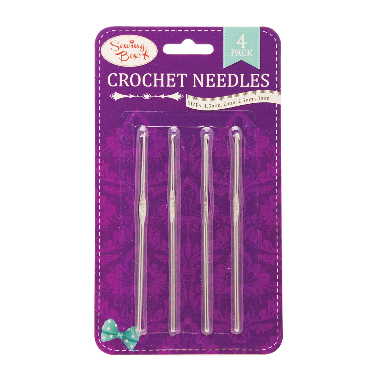 Pack of 4 Assorted Crochet Needles by Sewing Box Choice Wholesale