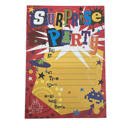 Pack of 20 Surprise Party Invitations Sheets With Envelopes