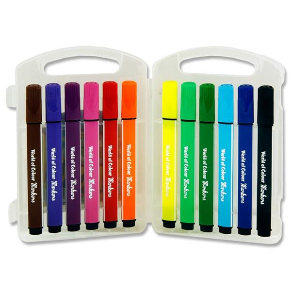 Box of 12 Washable Markers by World of Colour
