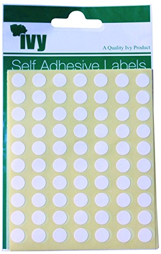 Pack of 490 White Circular Dots 8mm Stickers