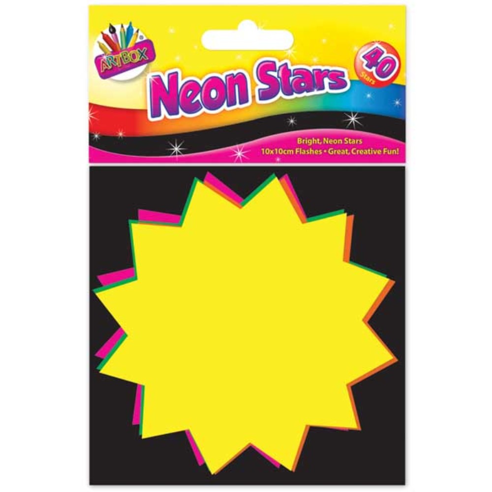 40 Fluorescent Stars 10 x 10 cm