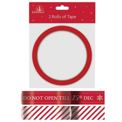 Pack of 2 Rolls Christmas Self Adhesive Tape