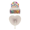White Paper Heart Fan with White Plastic Handle(14.5cm)