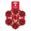 Pack of 7 Pieces Christmas Red Bows and Cop Set