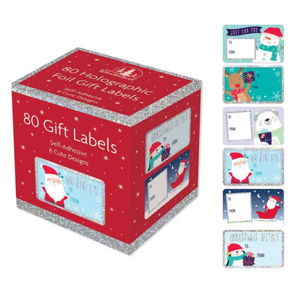 Pack of 80 Cute Christmas Gift Labels