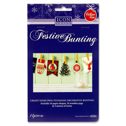 Pack of 14 Pieces Create Your Own Flag Christmas Bunting Banner Set