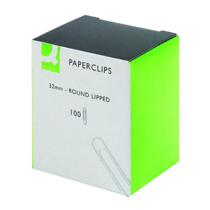 Pack of 1000 32mm Q-Connect Lipped Paperclips