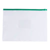 Pack of 12 A3 Clear Zippy Bags with Green Zip