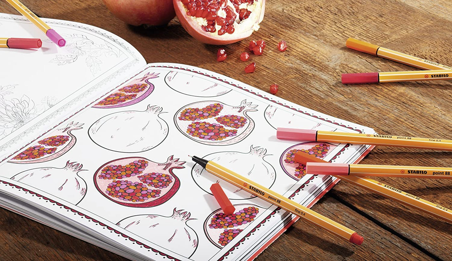 Pack of 10 Stabilo Point 88 Fineliners Assorted Pens