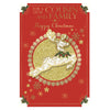 For a Dear Cousin and Family Foil Finished Raindeer Design Christmas Card