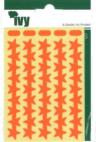 Fluorescent Red Stars Self Adhesive Stickers