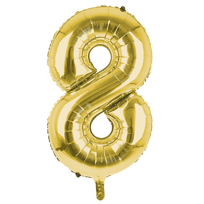 Giant Foil Gold 8 Number Balloon
