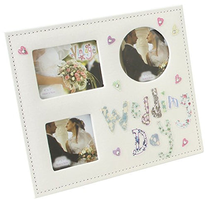 Vintage Collection Fabric Multi Aperture Wedding Day Photo Frame