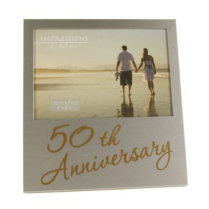 Golden 50th Wedding Anniversary Gift Photo Frame