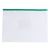 Pack of 12 A4 Clear Zippy Bags with Green Zip