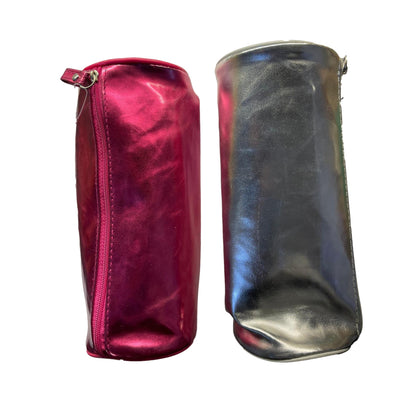 Pink or Silver Satin Look Cylinder Pencil Case