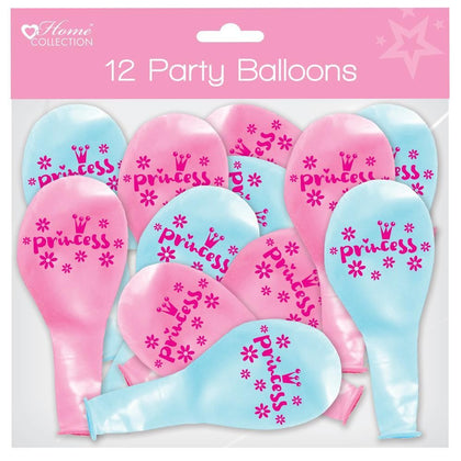 Pack of 12 Princess Printed Party Balloons