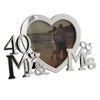 40th Ruby Wedding Anniversary Heart Mr & Mrs Photo Frame - Silver Plated Gift