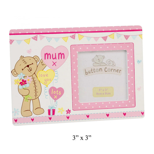Button Corner MDF Photo Frame Mum