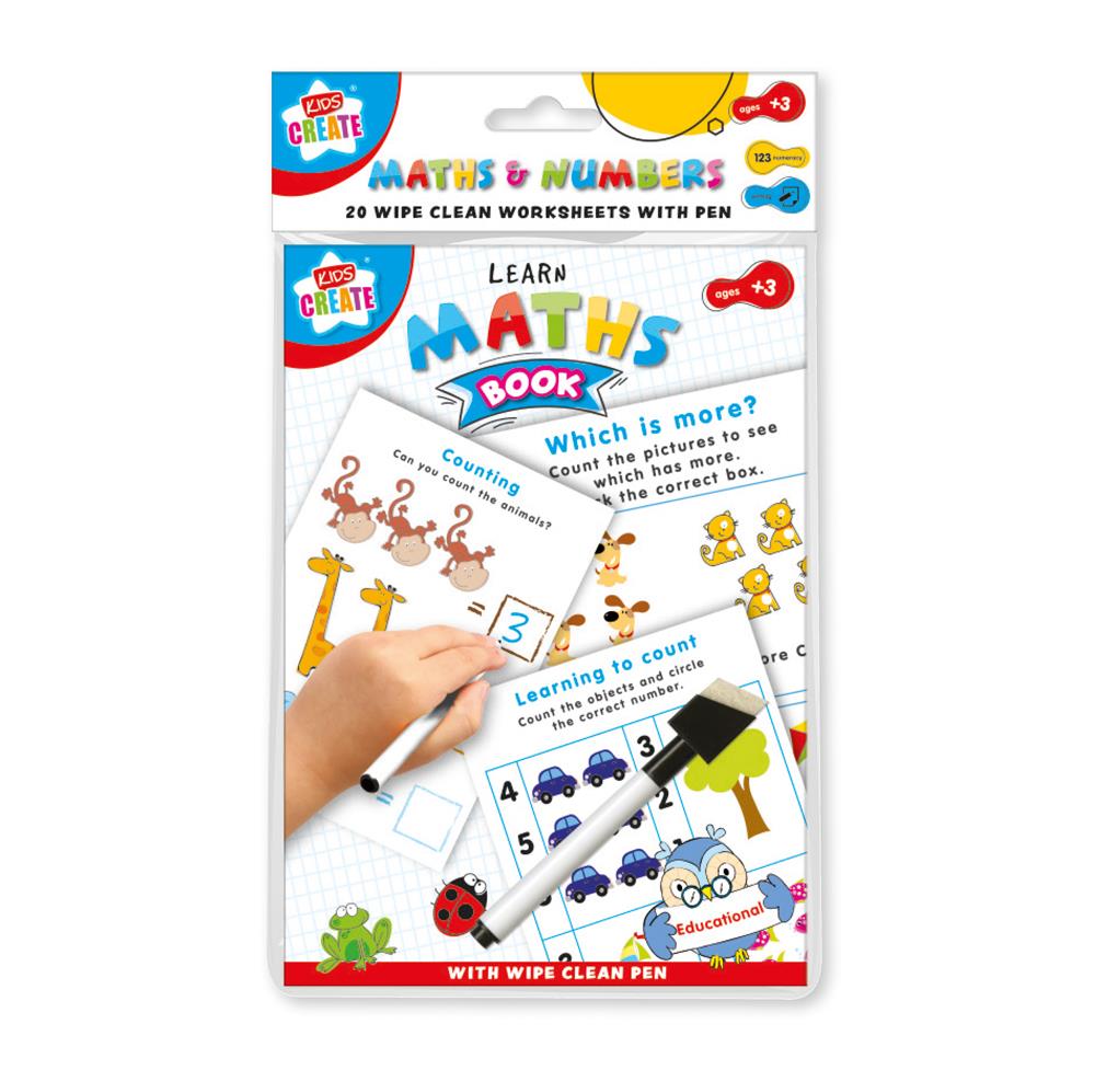 A5 20 Wipe Clean Maths and Numbers Worksheets with Pen– Choice Wholesale