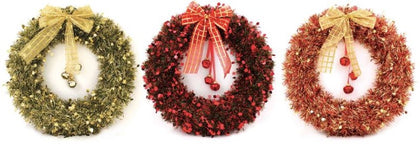 Christmas Large Tinsel Wreath with Bells