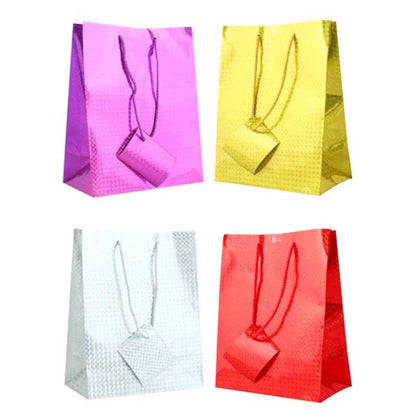 Pack of 12 Small Assorted Holographic Gift Bags