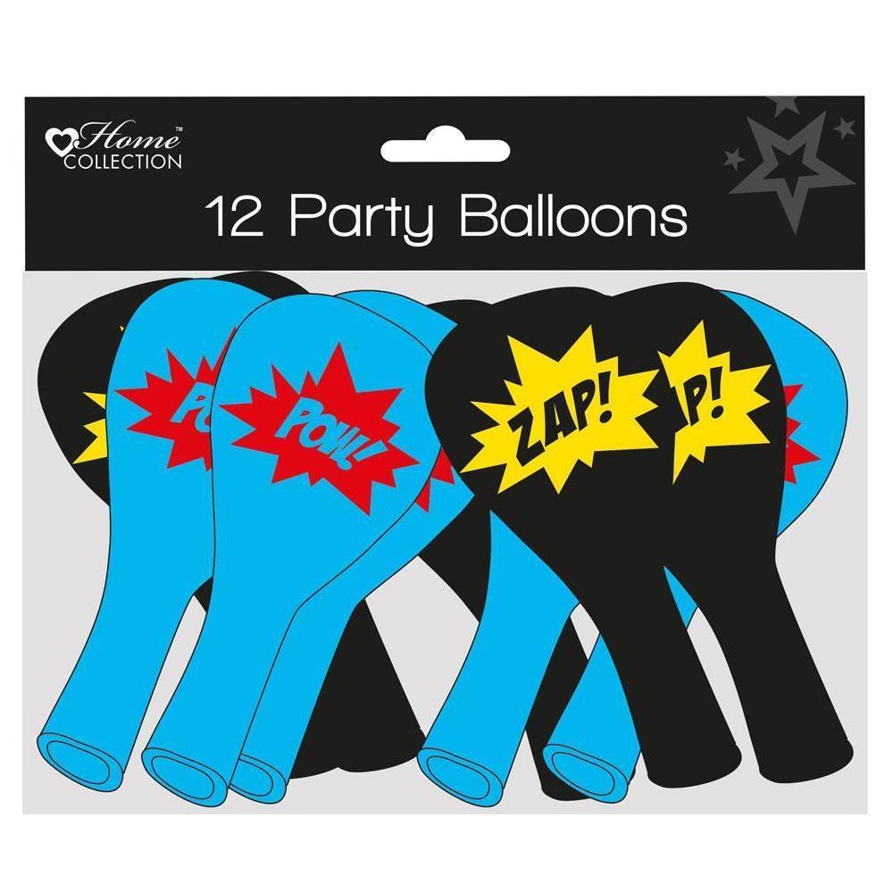 Pack of 12 Superhero Design Party Balloons