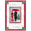 To Both of You Lovely Couple Under Umbrella Design Christmas Card